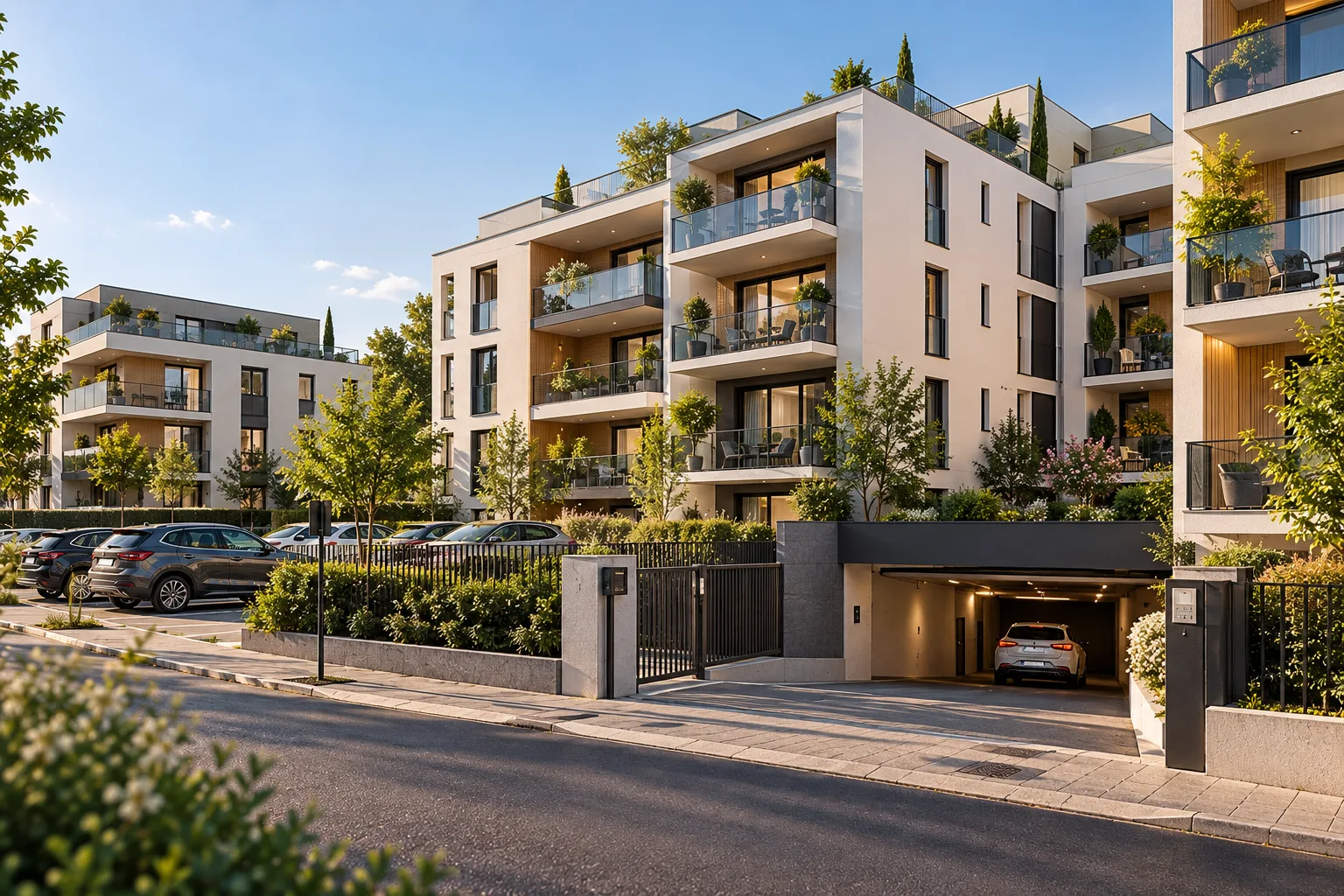 Résidence en copropriété avec accès au parking souterrain